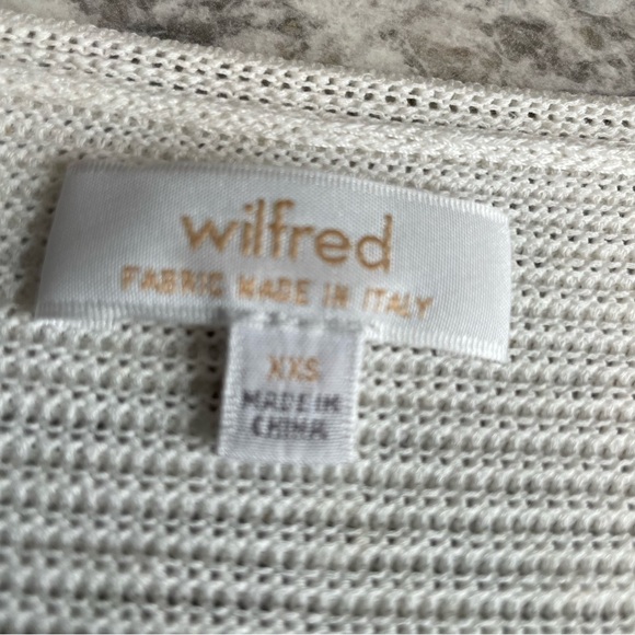 Aritzia’s Wilfred Blanchard Ivory Knit 3/4 Length Sleeve Shirt Women’s XXS - Picture 3 of 6